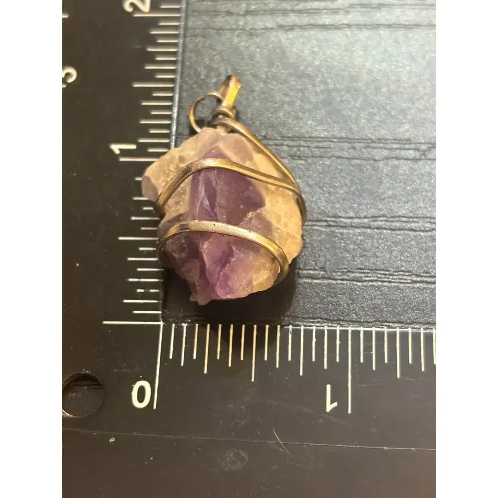 Copied - Genuine Amethyst Heart Pendant Gold Tone